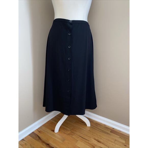 CJ Banks Christopher & Banks Black Button Front Rayon Blend Midi Skirt Size 2X - Picture 1 of 8